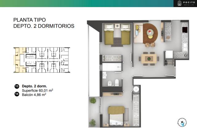 VENDO DEPARTAMENTO EN POCITO SOCIAL LIFE (AMPLIA FINANCIACION)