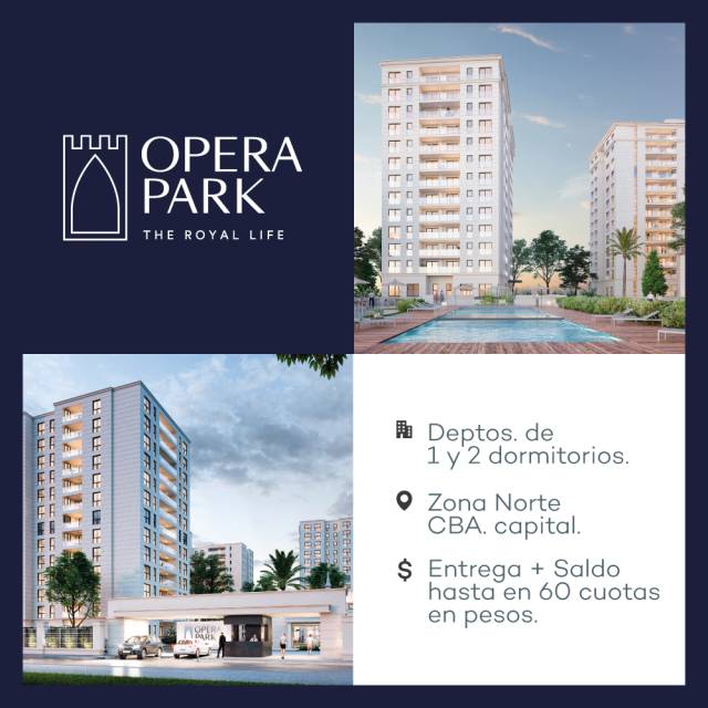 VENDO DEPARTAMENTO EN OPERA PARK (AMPLIA FINANCIACION)