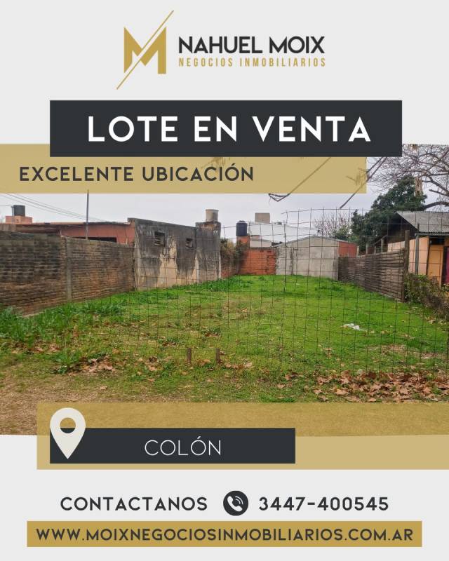 Terreno en Colón. Excelente ubicación sobre avenida principal