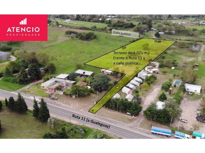 Terreno De 8.700 M2 Con Acceso Desde Ruta 11 Y Calle Publica
