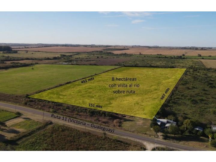 Campo De 8 Has Sobre Ruta 11, A 1,5 Km De Viñedo Borde Rio