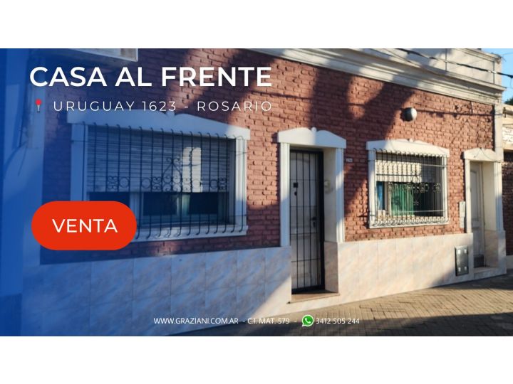 CASA AL FRENTE - DOS DORMITORIOS - PATIO - ESPAÑA Y HOSPITALES - VENTA