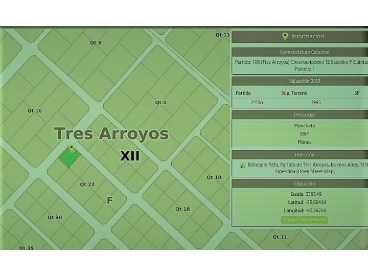 LOTE, TERRENO EN ZONA DE QUINTAS EN BALNEARIO RETA, TRES ARROYOS