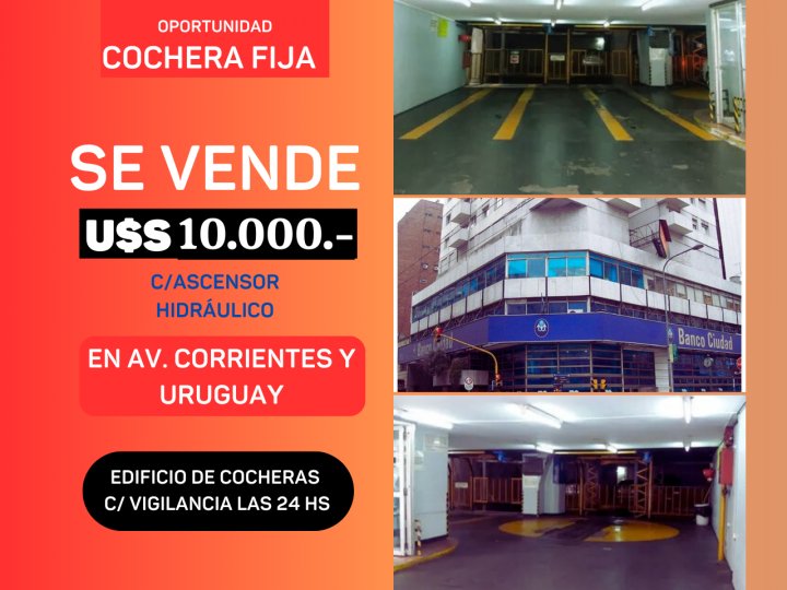 COCHERA en VENTA U$S 10.000.- en Excelente Ubicación