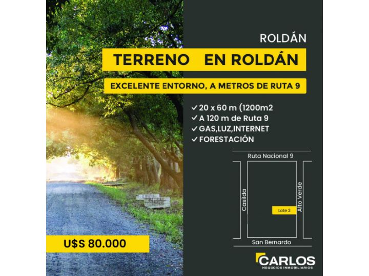 Terrenos con excelente entorno en Roldán